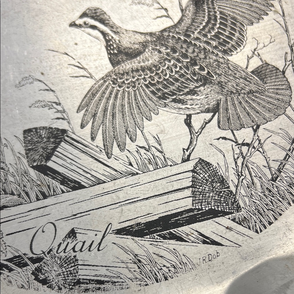 Source Unknown Silver Decorative Plate with Bird Design - Picture 2 of 6